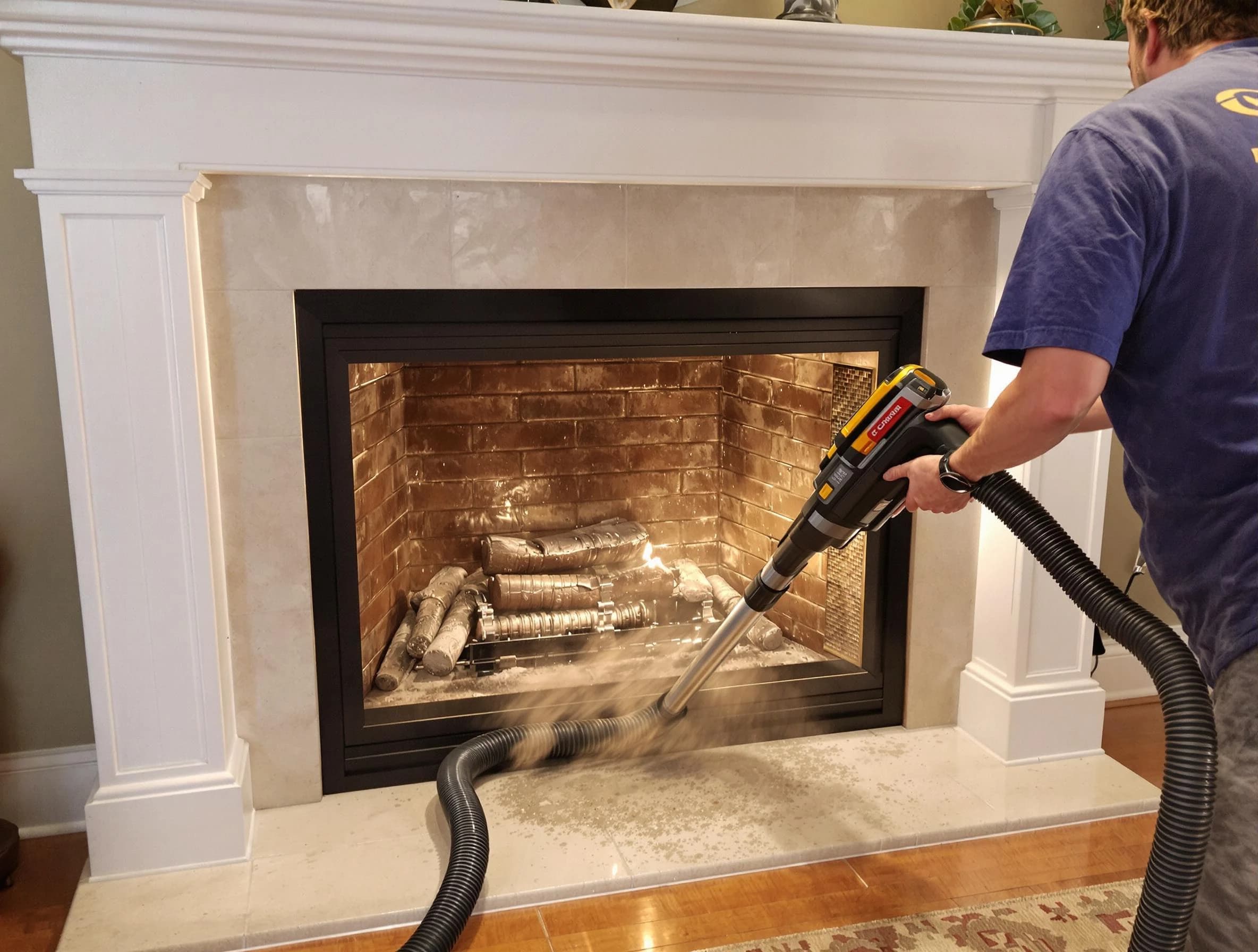 Fireplace cleaning performed by Castle Pines Chimney Sweep in Castle Pines, CO