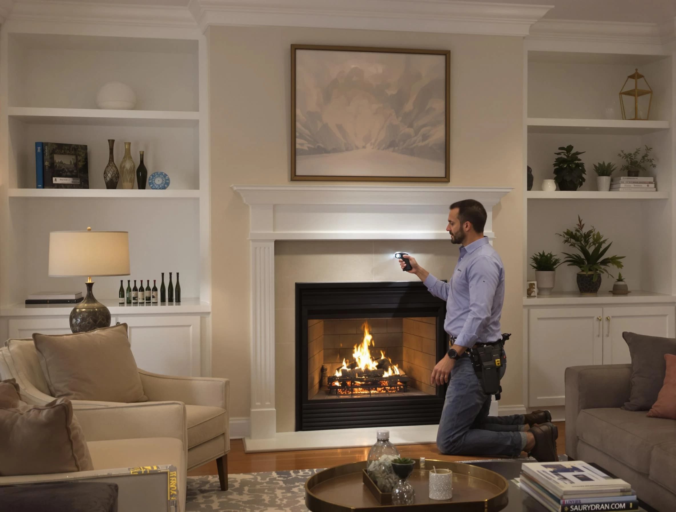 Castle Pines Chimney Sweep conducting a fireplace safety inspection in Castle Pines, CO