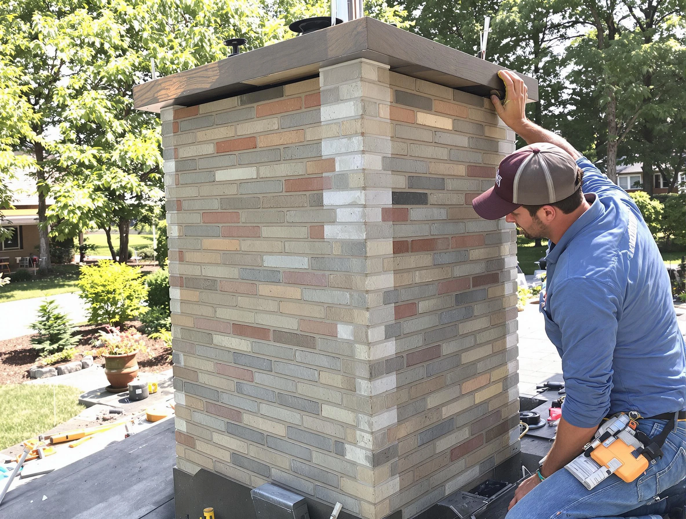 Castle Pines Chimney Sweep completing a modern chimney remodel in Castle Pines, CO