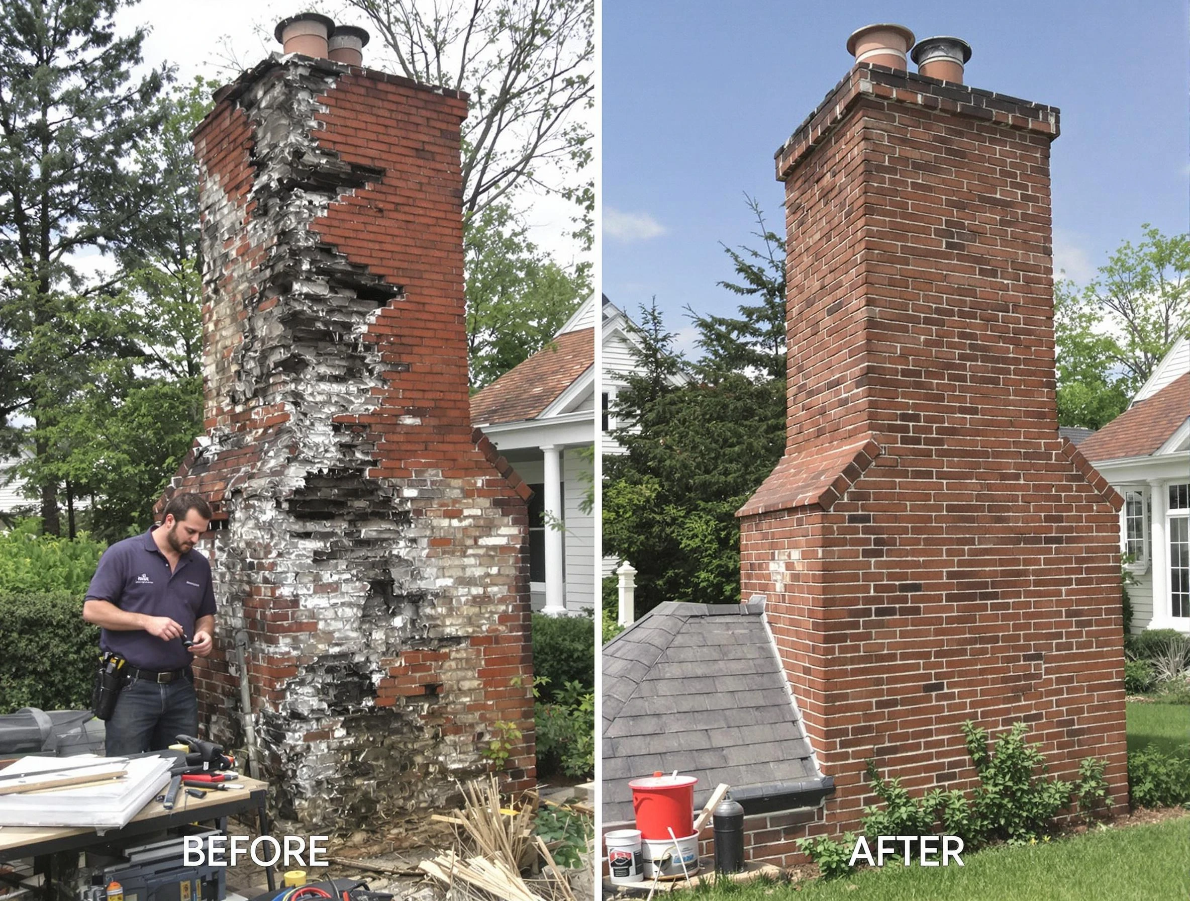 Castle Pines Chimney Sweep performing a full chimney restoration in Castle Pines, CO